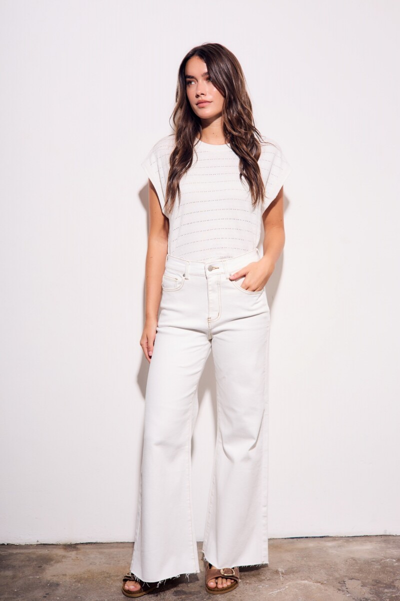 Jean Flared Wide Leg Nacar