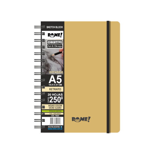 Block Sketch 250g Ocre - ROME A5