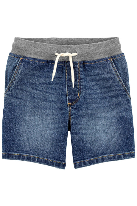 Bermuda jean con cordón Sin color