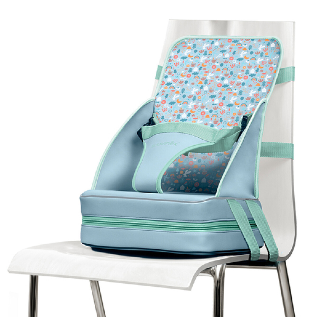 Silla de comer portatil SUAVINEX alzador mesa - celeste 