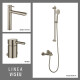 JUEGO DE GRIFERIA BRUSH NICKEL DUCHA EXTERIOR LAVATORIO ALTO Y BIDET 000