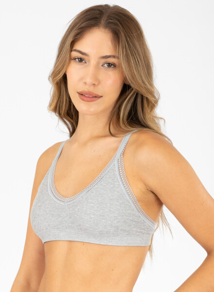 Top triangulo daisy Gris melange