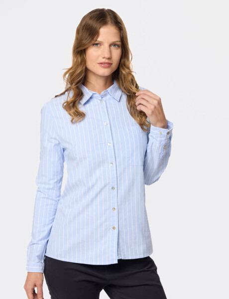 CAMISA OXFORD A RAYAS Celeste
