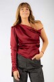 Blusa drape bordo