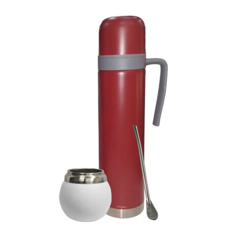 Set Ac.Inox Termo 750ml +mate lavable 120ml +bombilla regalo Blanco