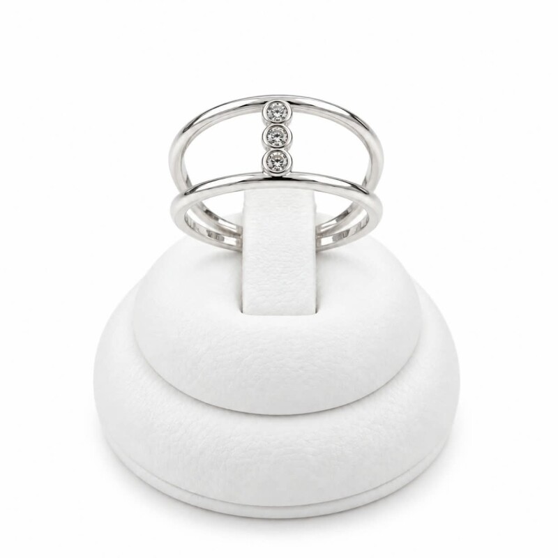 Anillo doble con piedras al centro Anillo doble con piedras al centro