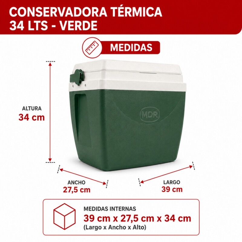 Conservadora térmica 34 lts VERDE