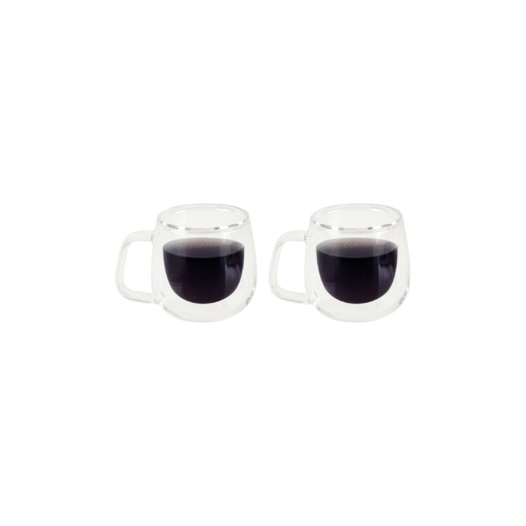 JUEGO DE TAZAS VIDRIO DOBLE PARED 200ML X 2UNDS Sin color