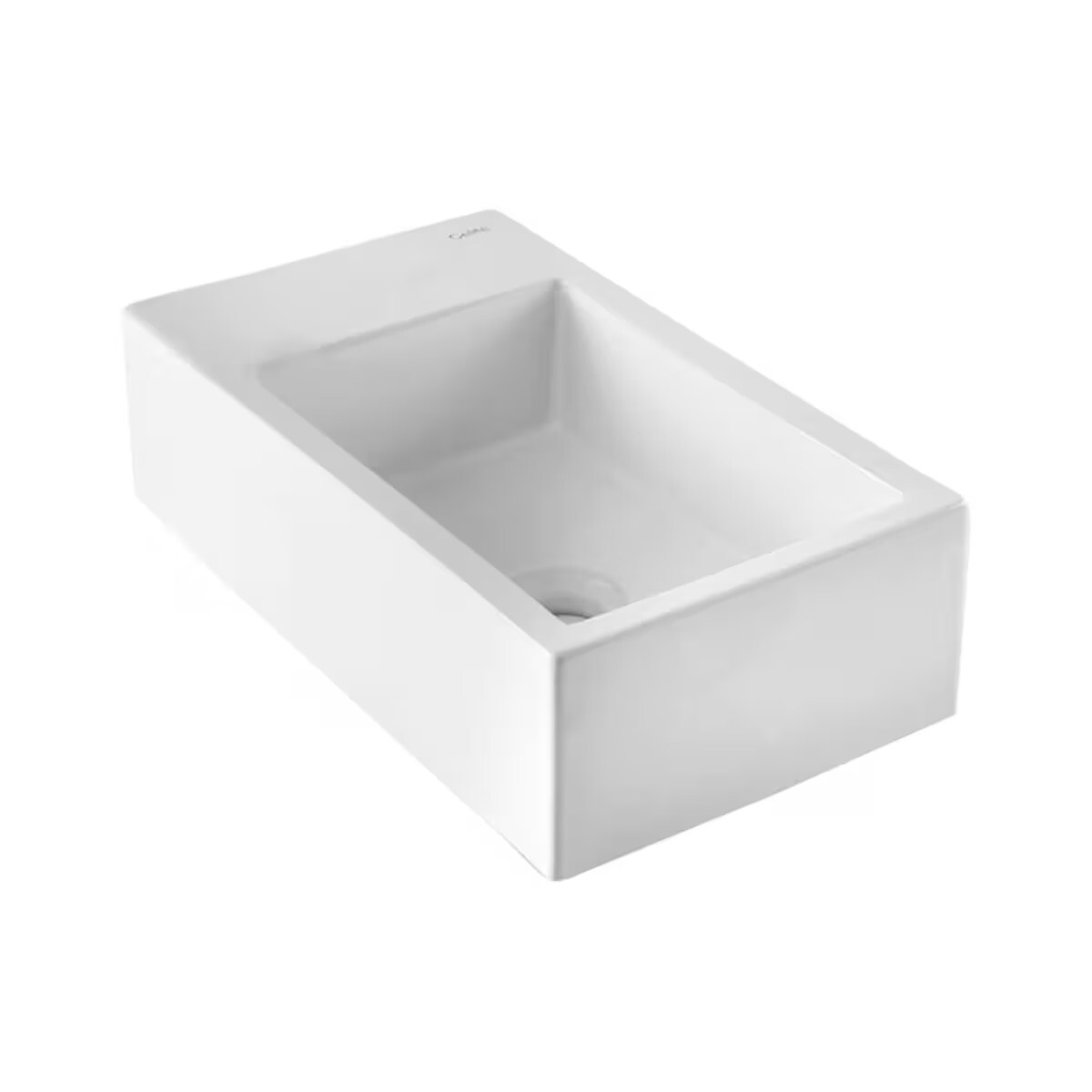 Bacha De Apoyo Rectangular 44x25 Cm C/mesa Blanca Brillante Celite 