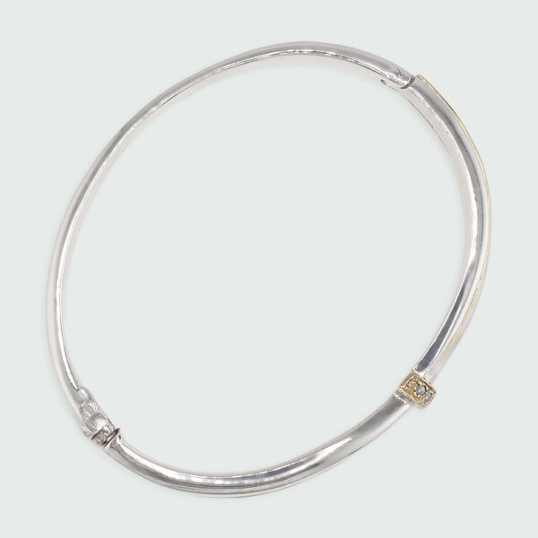 Pulsera Dualidad de MOON en Plata 925 y Oro 18k con brillantes Pulsera Dualidad de MOON en Plata 925 y Oro 18k con brillantes