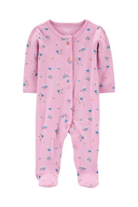 Pijama para Dormir y Jugar con Pie y Botones Floral 0