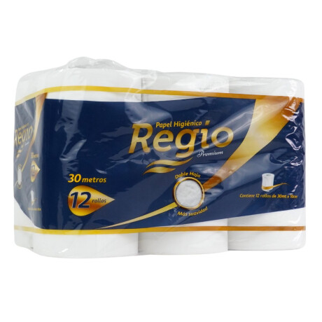 Papel higiénico Regio premium doble hoja 12 rollos Papel higiénico Regio premium doble hoja 12 rollos