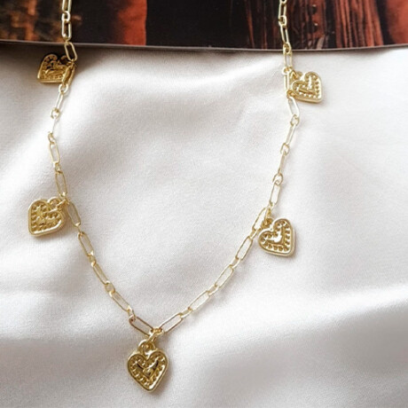 Collar Lonely Hearts 40CM + 5 cm de Alargue Bañado en Oro 24K 001