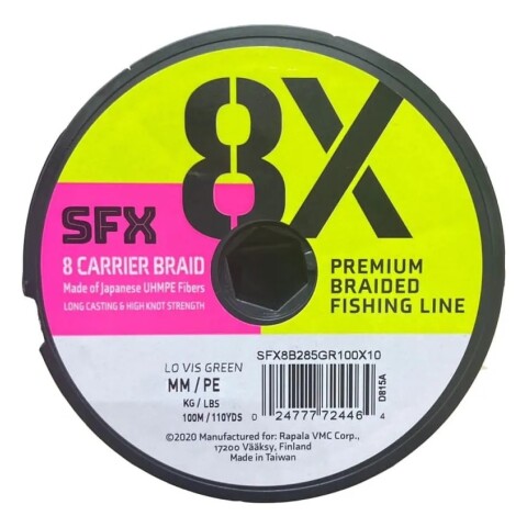 Multifilamento Sufix Sfx 8x Medida 0.205 x 100mts