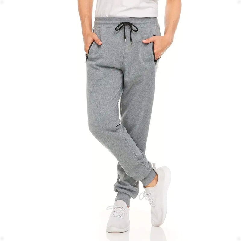 Pantalón Jogging Para Hombre Deportivo Premium Gris Talla M