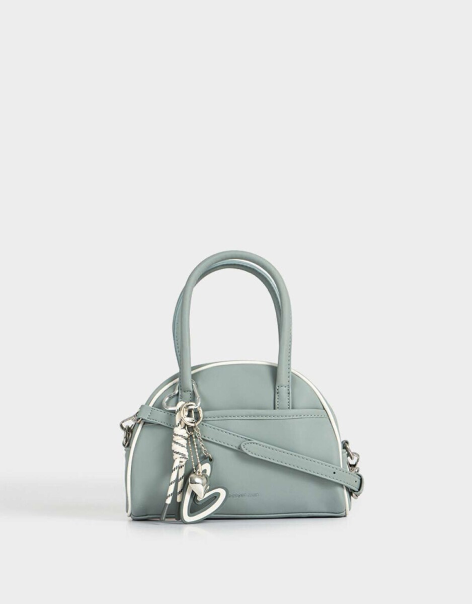 Cartera Bowling Con Charm - Gris Claro 