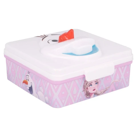 Vianda infantil 3D Frozen 12 x 6 cm Blanco Lila