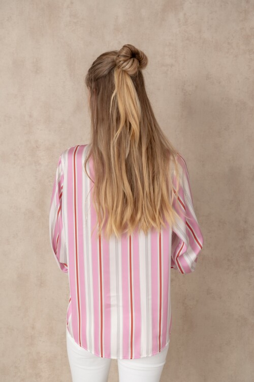 Camisa Stripes Rosa