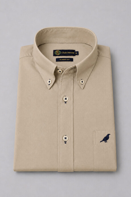 Camisa Cotton Twill Botton Down Beige