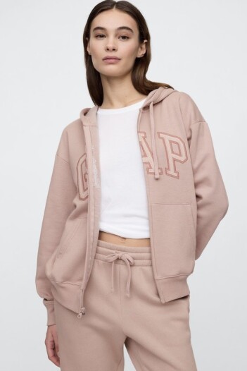 Canguro Con Cierre Logo Gap Mujer Fawn Beige 632