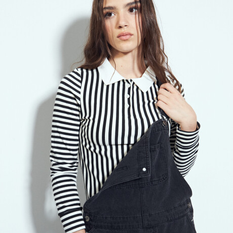 REMERA RUFINA Negro/Crudo