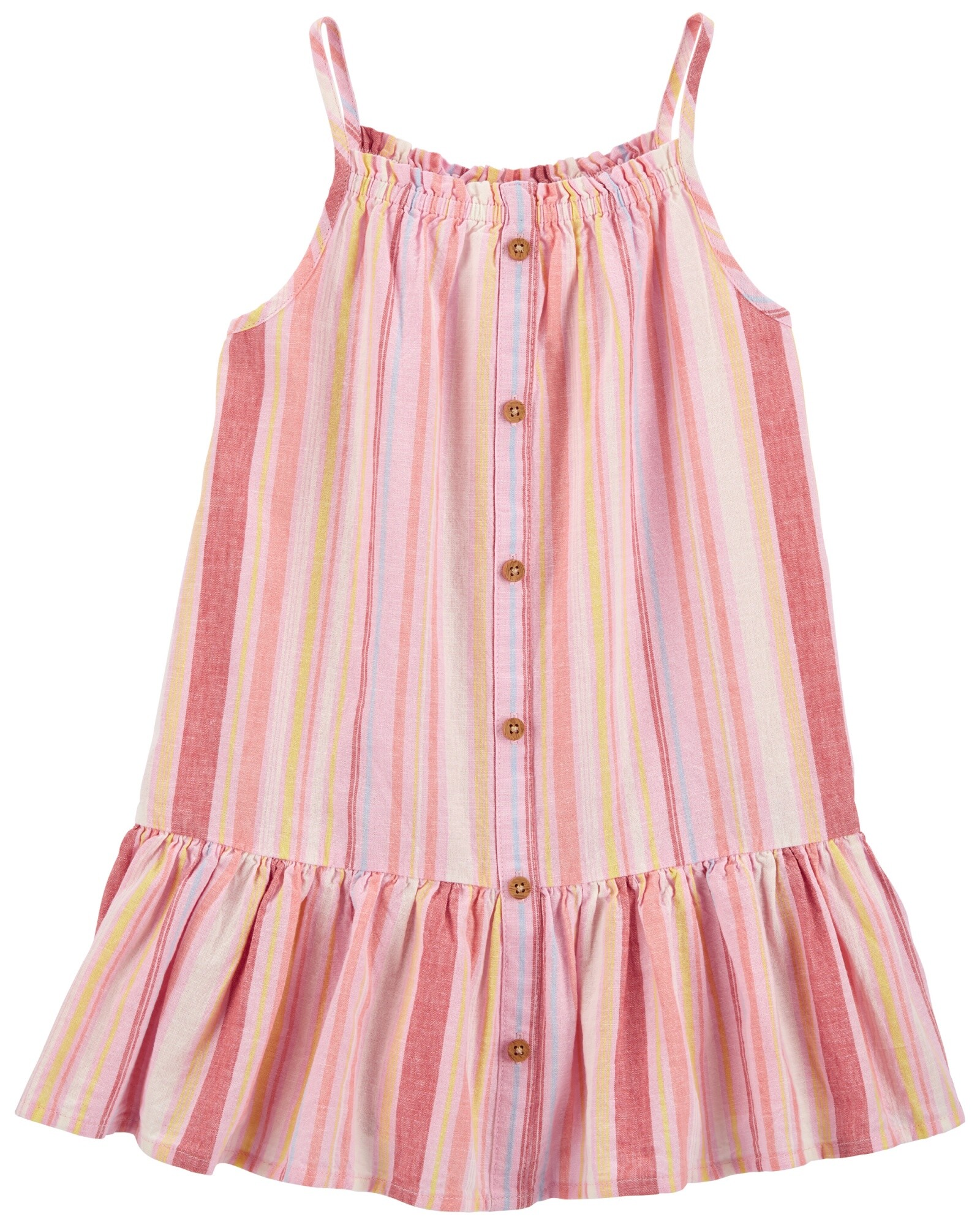 Vestido A Rayas de Volados 0