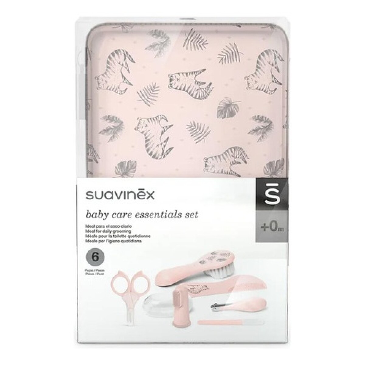 Set de Regalo Manicura para Bebé Suavinex Tigers 6 Piezas - Rosa 