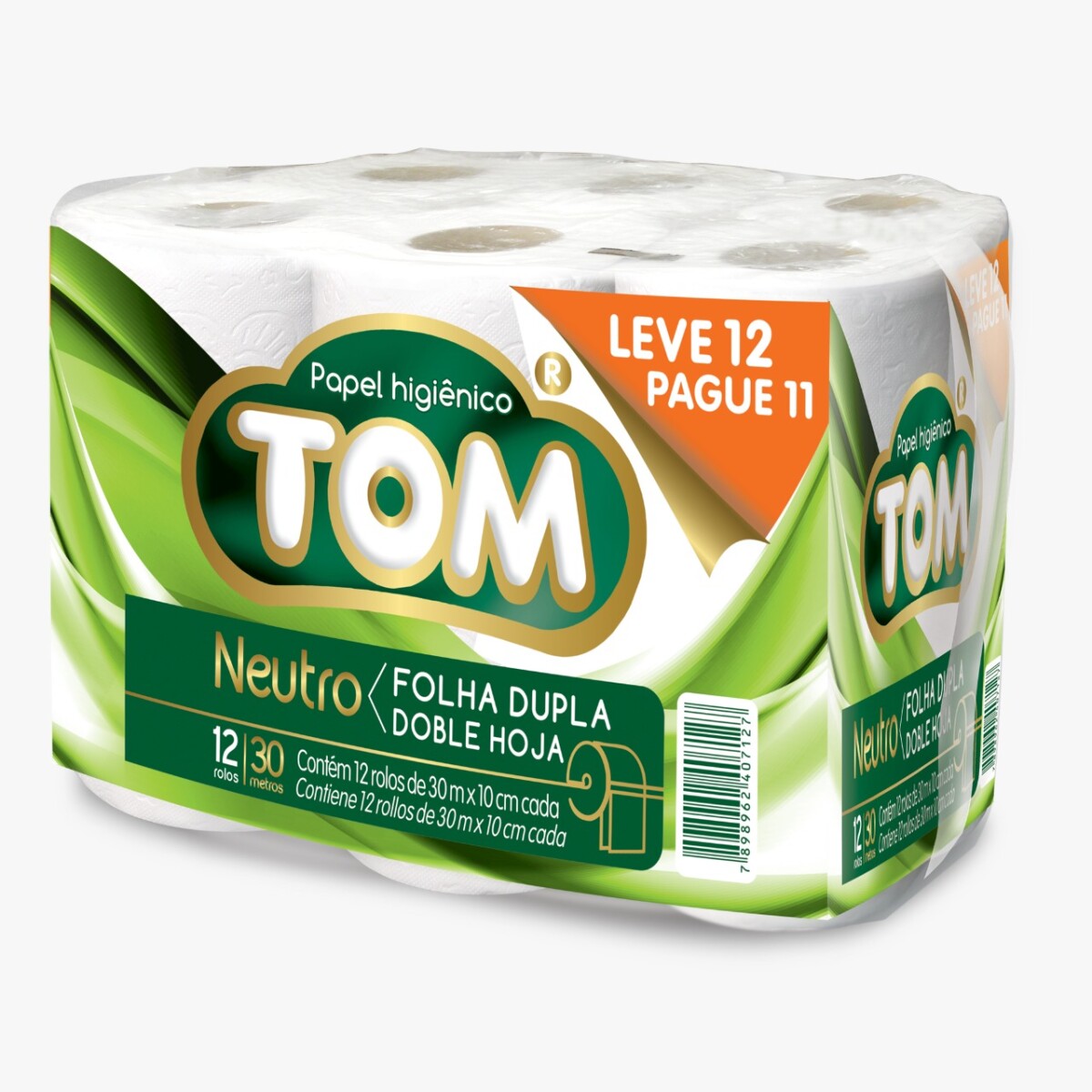 Papel Higienico Tom Doble Hoja Paqueton 12 Rollos x 30 metros c/u 