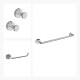 Set De Accesorios Cromado Incluye 2 Perchas, Portarollo Y Toallero Barral 40 Cm. Lilo Fv
