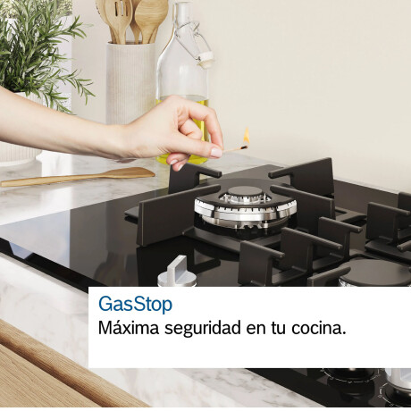 ANAFE GAS BOSCH SERIE 6 60 CM VIDRIO-TEMPLADO NEGRO PPP6A6I10