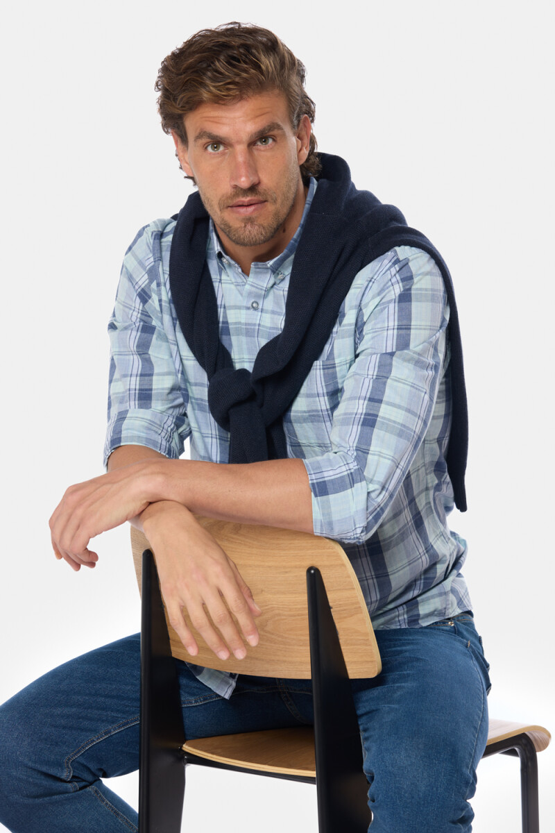 CAMISA A CUADROS - Verde 