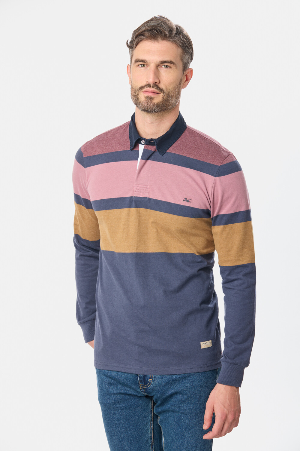 REMERA POLO RAYADA Bordo