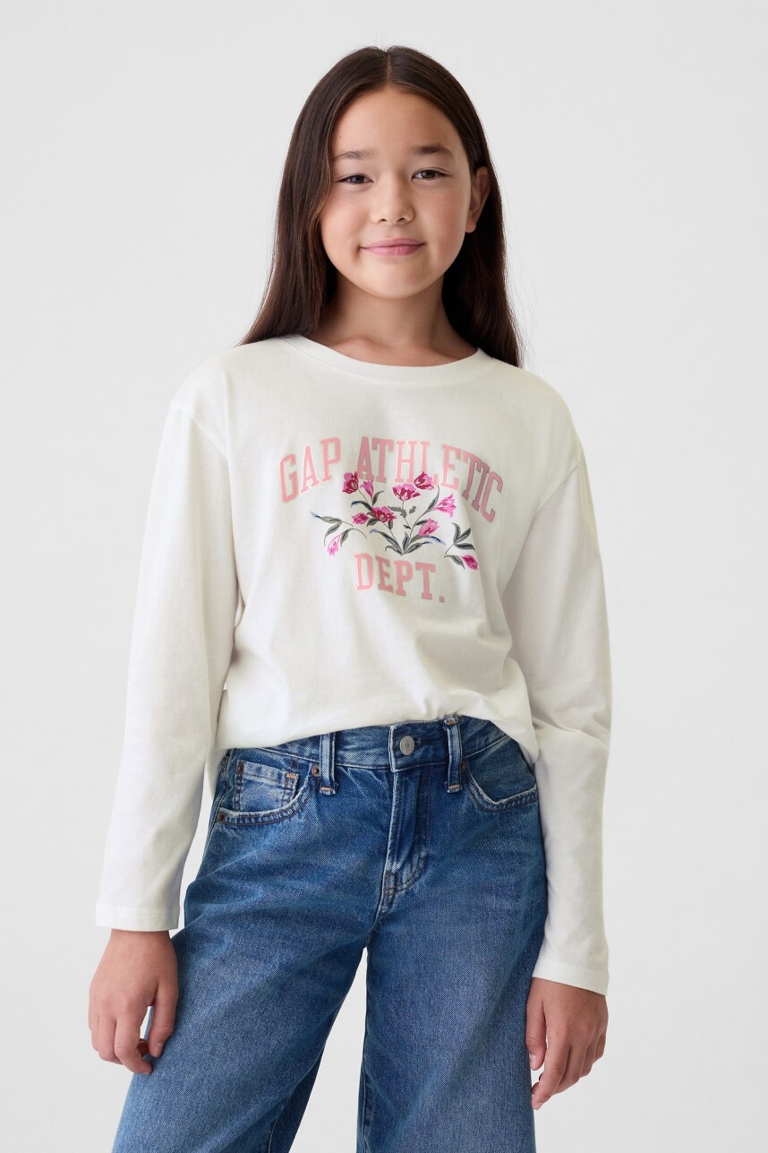 Remera Logo Gráfico Manga Larga Niña New Off White