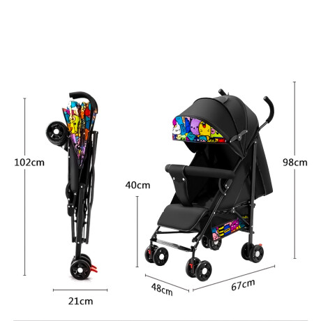 Coche Paragüita Bebé Expert Kids Resistente Cama Negro