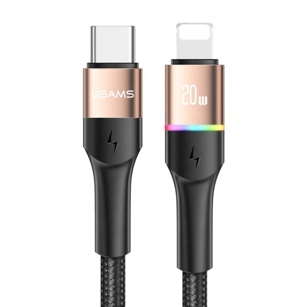 Cable De Datos USB Tipo C A Lightning 1.2M Usams 20w Variante Color Dorado