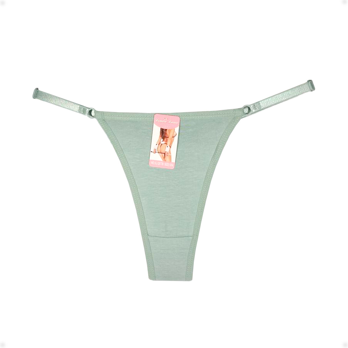 Tanga Colaless Ajustable De Encaje Trasero - Verde 
