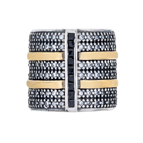 Anillo de plata 925, double de oro 18 ktes y circonias Anillo de plata 925, double de oro 18 ktes y circonias