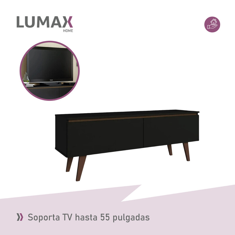 Rack para TV Lumax 2 puertas rustico 55 pulgadas Negro