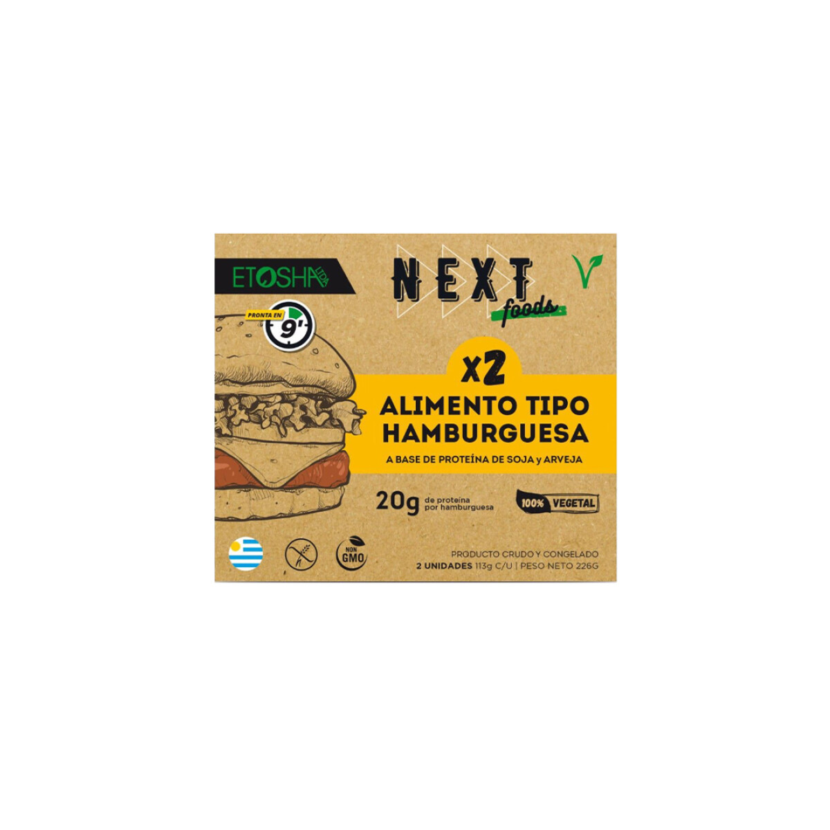 Hamburguesa Vegetal Next Etosha 2 Unidades 