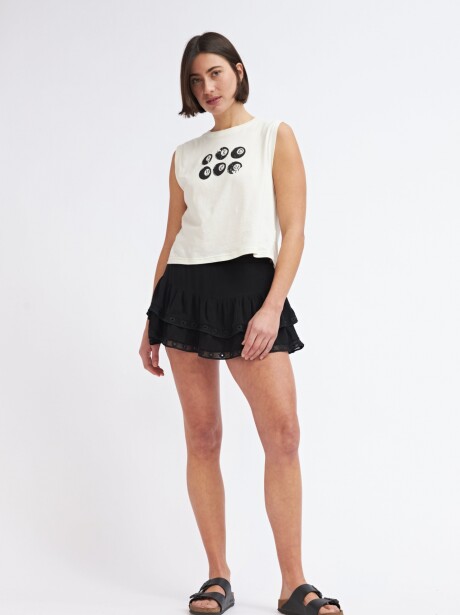 SHORT POLLERA MÁLAGA NEGRO