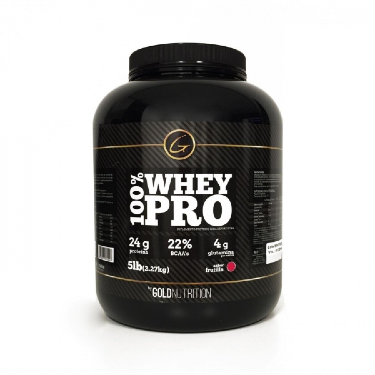 Proteína 100% Whey Pro Gold Nutrition Frutilla 5 Lbs. 