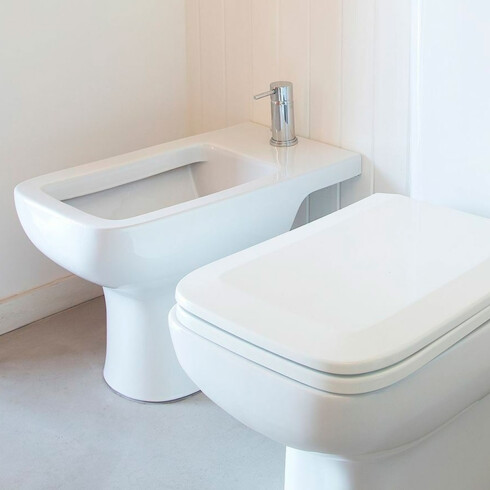 SANITARIO BIDET TRENTO BLANCO BRILLO LOZA BAÑO 1 AGUJERO 000