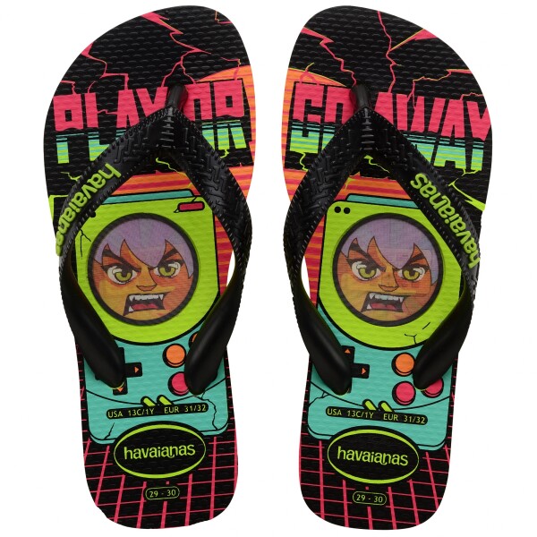 Sandalia de Niños Havaianas Top Kids Holographic Verde - Amarillo Limón - Negro