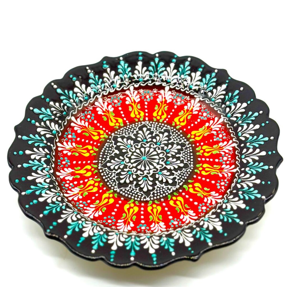 Plato de cerámica pintado 32 cm - Negro 