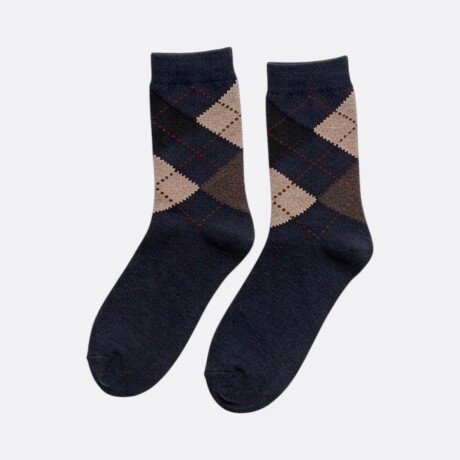 Medias De Rombos Azul Oscuro