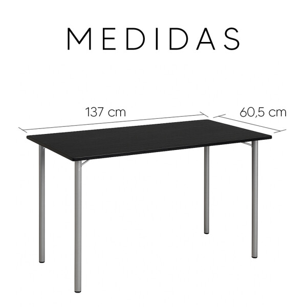 Mesa De Comedor Modelo Gitana, Rectangular Apta Para 6 Personas. NEGRO