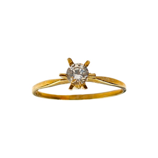 Anillo Solitario-Oro bajo-Piedra circonia-AN8056 conpiedra
