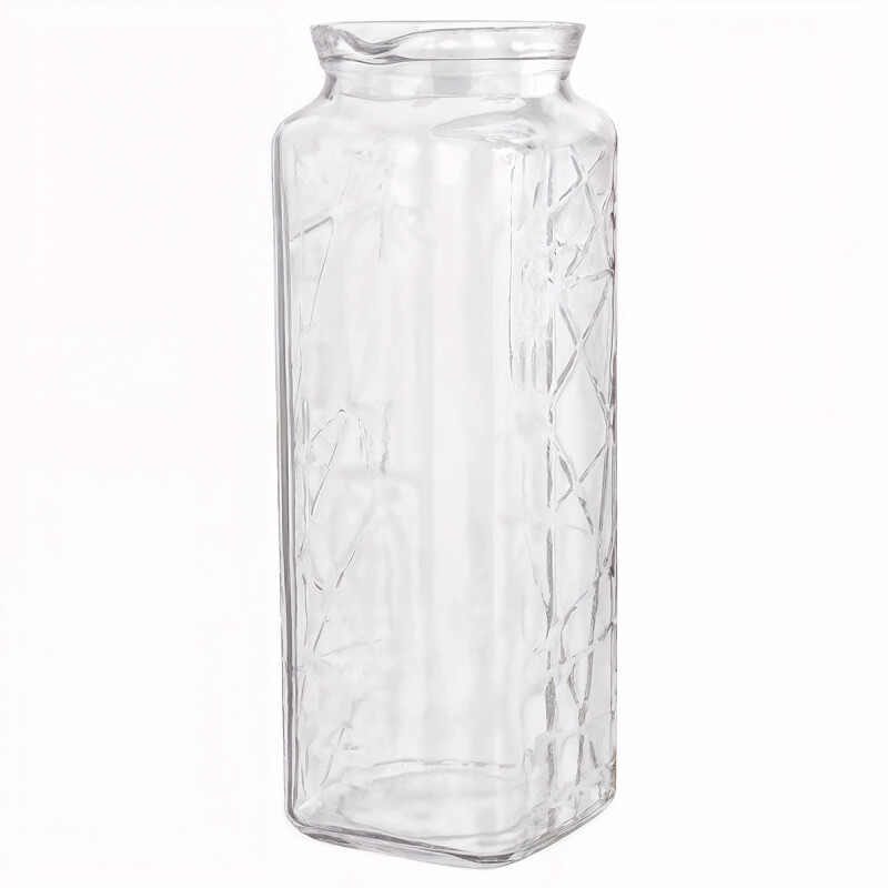 Jarra vidrio 1200cc con tapa TRANSPARENTE