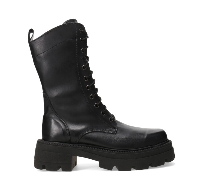 Botas de Mujer Miss Carol YUN acordonada de cuero Negro