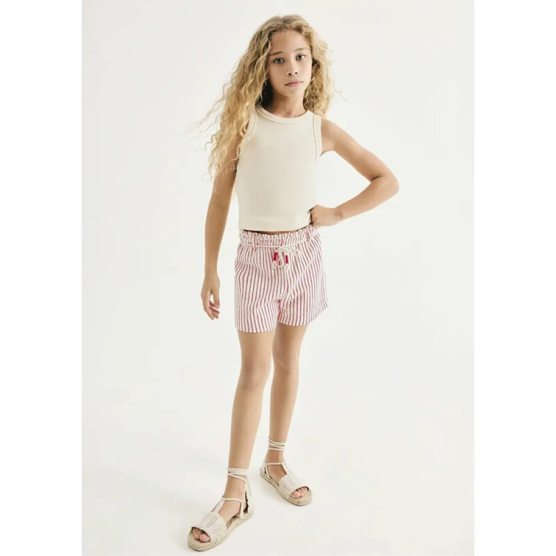 CONJUNTO FEM CINZA CLARO/VERMELHO